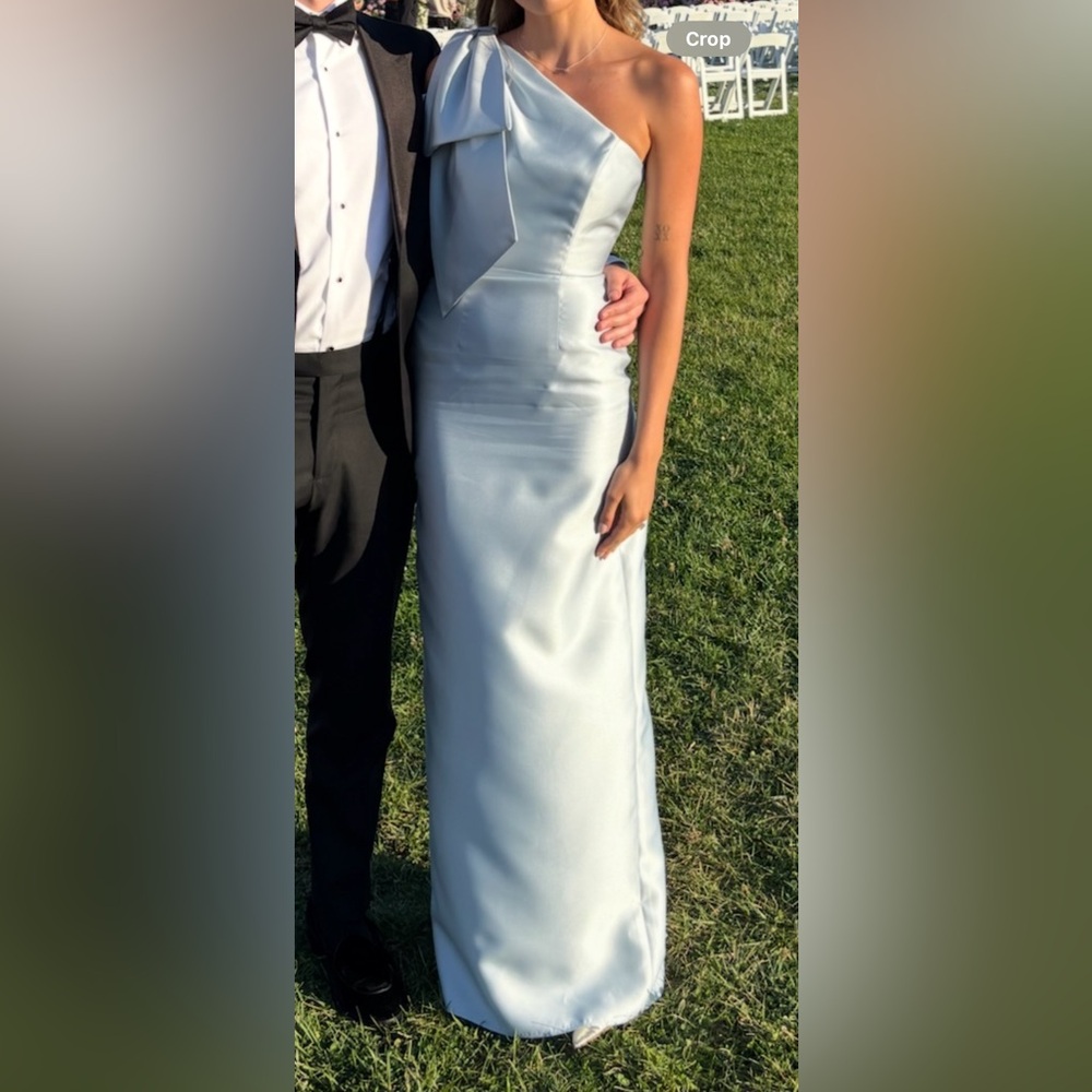 ALFRED SUNG One-Shoulder Blue Bridesmaid Dress